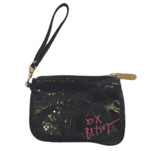 BETSEY JOHNSON BLACK SEQUINED WRISTLET